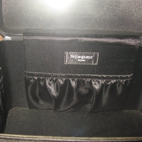 ❤️4 YSL YVES SAINT LAURENT PARFUMS RED -CHARCOAL BLACK TOP HANDLE COSMETIC CASES - Picture 12 of 16